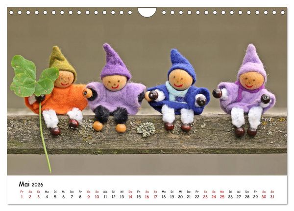 Produktbild: Die Abenteuer der vier kleinen Wichtel (Wandkalender 2026 DIN A4 quer), CALVENDO Monatskalender