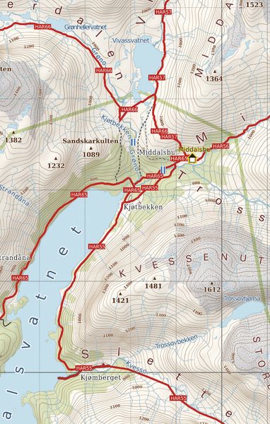 Produktbild: Hardangervidda West, Wander - Radkarte 1 : 50 000