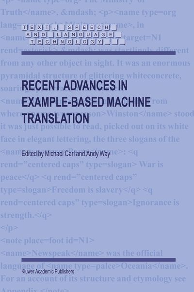 Produktbild: Recent Advances in Example-Based Machine Translation