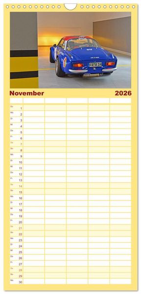 Produktbild: Familienplaner 2026 - Renault Alpine A110 mit 5 Spalten (Wandkalender, 21 x 45 cm) CALVENDO