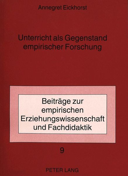 Produktbild: Unterricht als Gegenstand empirischer Forschung