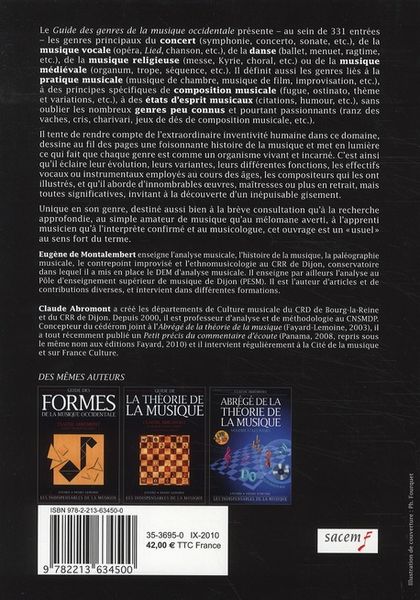 Produktbild: Guide des Genres de la Musique Occidentale