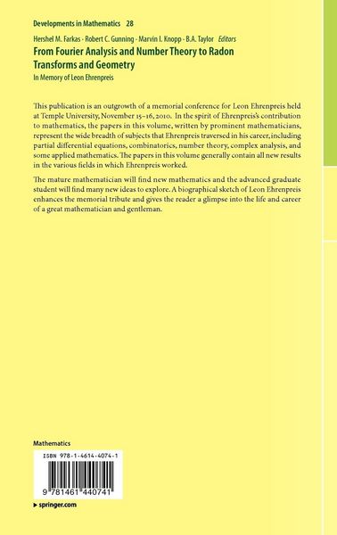 Produktbild: From Fourier Analysis and Number Theory to Radon Transforms and Geometry