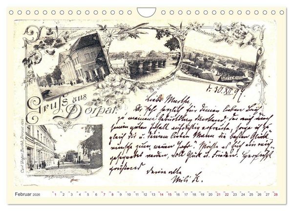 Produktbild: Gruss aus Dorpat - Tartu in historischen Ansichten (Wandkalender 2026 DIN A4 quer), CALVENDO Monatskalender