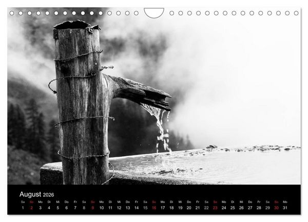 Produktbild: BERGE IN SCHWARZ WEISS (Wandkalender 2026 DIN A4 quer), CALVENDO Monatskalender