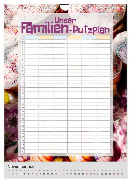 Produktbild: Unser Familien-Putzplan & Kalender 2026 (Wandkalender 2026 DIN A4 hoch), CALVENDO Monatskalender