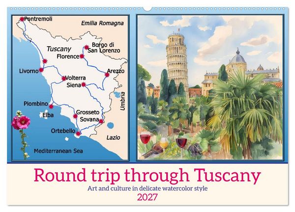 Produktbild: Round trip through Tuscany (Wall Calendar 2027 DIN A2 landscape), CALVENDO 12 Month Wall Calendar