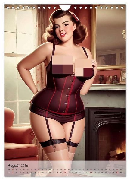Produktbild: Pin-up Girls - Retro Glamour (Wandkalender 2026 DIN A4 hoch), CALVENDO Monatskalender
