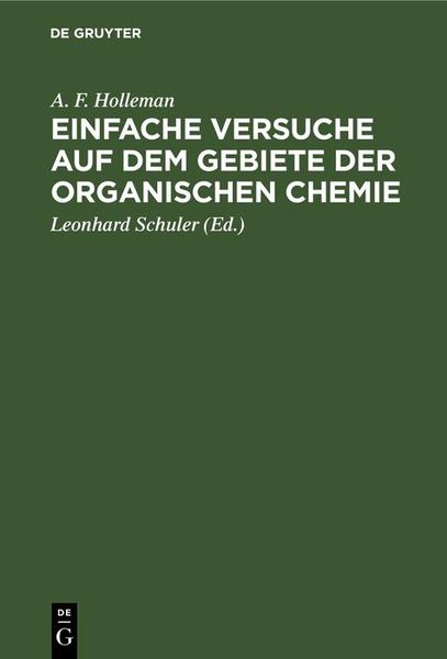 Produktbild: Einfache Versuche auf dem Gebiete der organischen Chemie