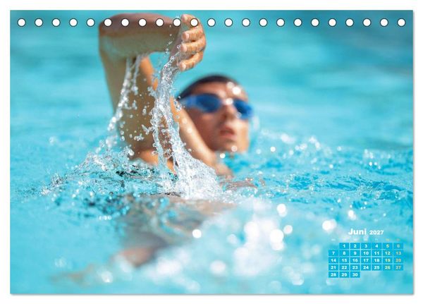 Produktbild: Schwimmen: Sport auf blauen Bahnen (Tischkalender 2027 DIN A5 quer), CALVENDO Monatskalender