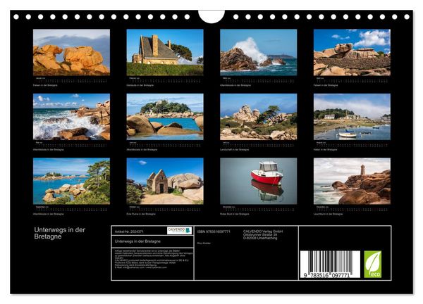 Produktbild: Unterwegs in der Bretagne (Wandkalender 2026 DIN A4 quer), CALVENDO Monatskalender