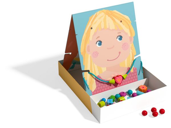Produktbild: HABA 2012247001 - Jewelry Fun, F&auml;delspiel Schmuckst&uuml;cke, 63-teilig