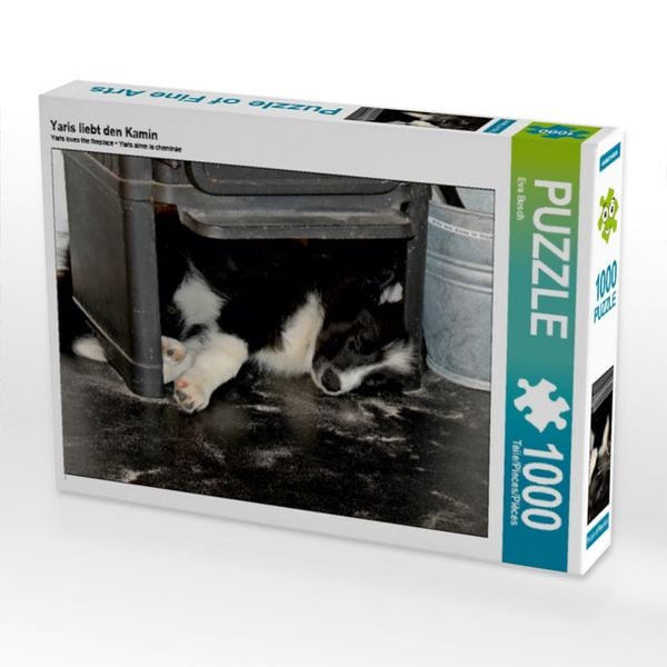 CALVENDO Puzzle Yaris liebt den Kamin | 1000 Teile Lege-Größe 64x48cm Foto-Puzzle für glückliche Stunden