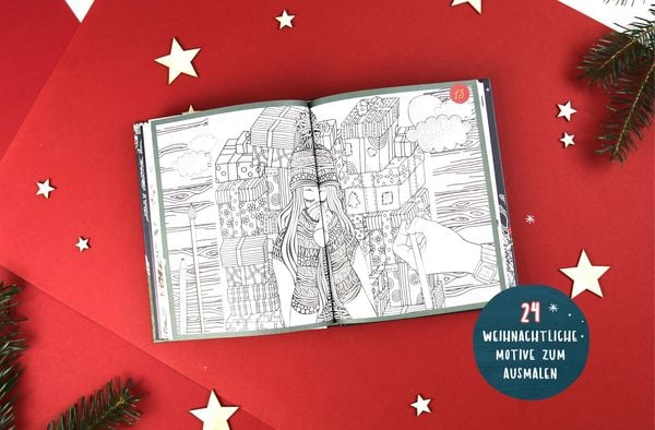 Produktbild: Mein Adventskalender-Buch zum Ausmalen: Colorful Christmas