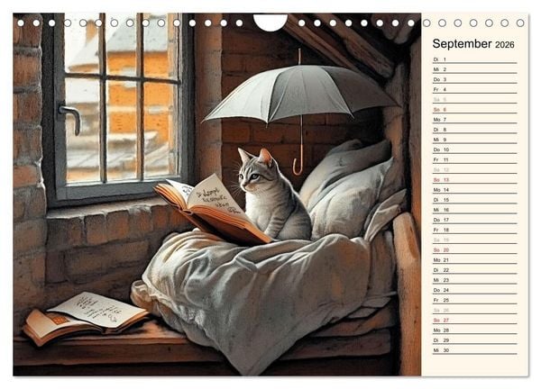 Produktbild: Katzen schaffen Kunst (Wandkalender 2026 DIN A4 quer), CALVENDO Monatskalender
