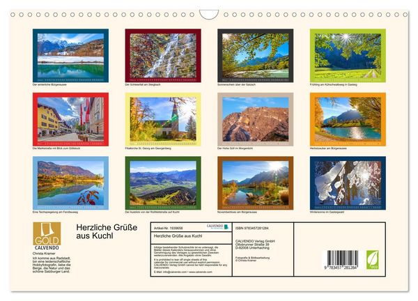 Produktbild: Herzliche Gr&uuml;&szlig;e aus Kuchl (Wandkalender 2026 DIN A3 quer), CALVENDO Monatskalender