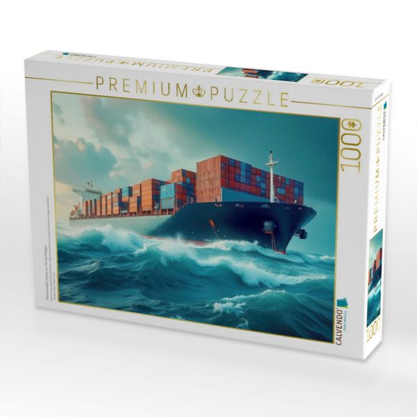 Produktbild: CALVENDO Puzzle Monsterwellen voraus, nur f&uuml;r die Mutigen. | 1000 Teile Lege-Gr&ouml;&szlig;e 64x48cm Foto-Puzzle f&uuml;r gl&uuml;ckliche Stunden