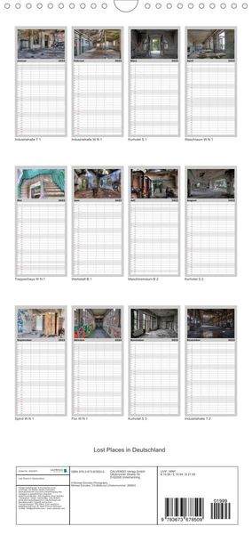 Produktbild: Familienplaner Lost Places in Deutschland (Wandkalender 2022 , 21 cm x 45 cm, hoch)
