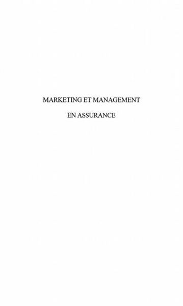 Produktbild: Marketing Et Management En Assurance