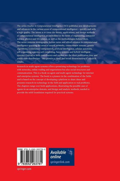 Produktbild: Agent and Multi-agent Technology for Internet and Enterprise Systems