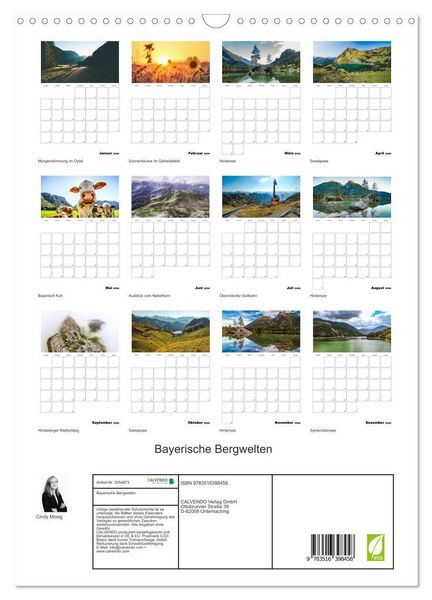 Produktbild: Bayerische Bergwelten (Wandkalender 2026 DIN A3 hoch), CALVENDO Monatskalender