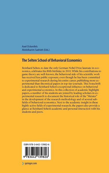 Produktbild: The Selten School of Behavioral Economics