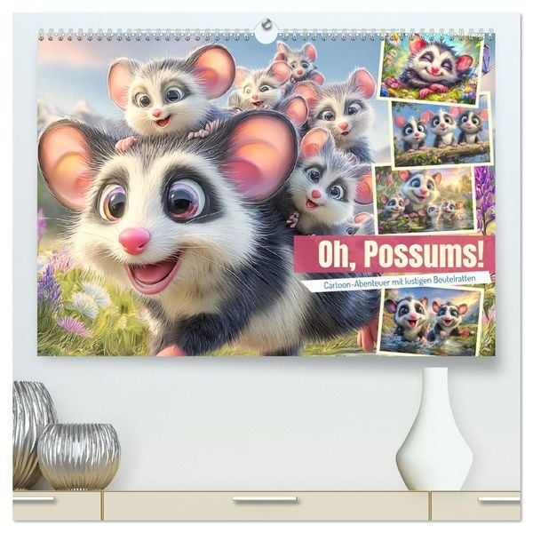 Produktbild: Oh, Possums! Cartoon-Abenteuer mit lustigen Beutelratten (hochwertiger Premium Wandkalender 2026 DIN A2 quer), Kunstdruck in Hochglanz