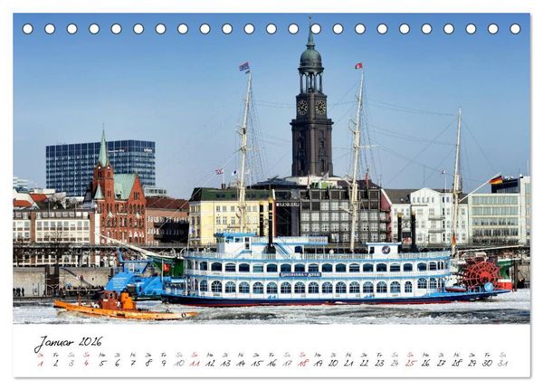 Produktbild: Mit Hamburg durchs Jahr 2026 (Tischkalender 2026 DIN A5 quer), CALVENDO Monatskalender