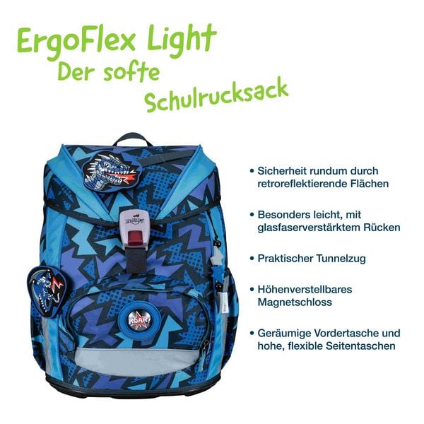Produktbild: DerDieDas Schulranzen Set ErgoFlex Light, Schulranzen Set, 5tlg, Dark Dragon
