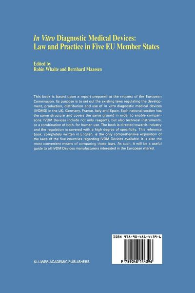 Produktbild: In vitro Diagnostic Medical Devices: Law and Practice in Five EU Member States