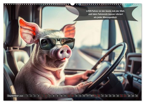 Produktbild: Tierisch lustige LKW-Fahrer (Wandkalender 2026 DIN A2 quer), CALVENDO Monatskalender