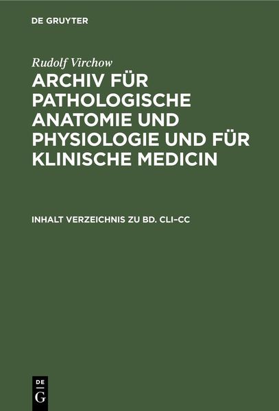 Produktbild: Inhalt Verzeichnis zu Bd. CLI-CC