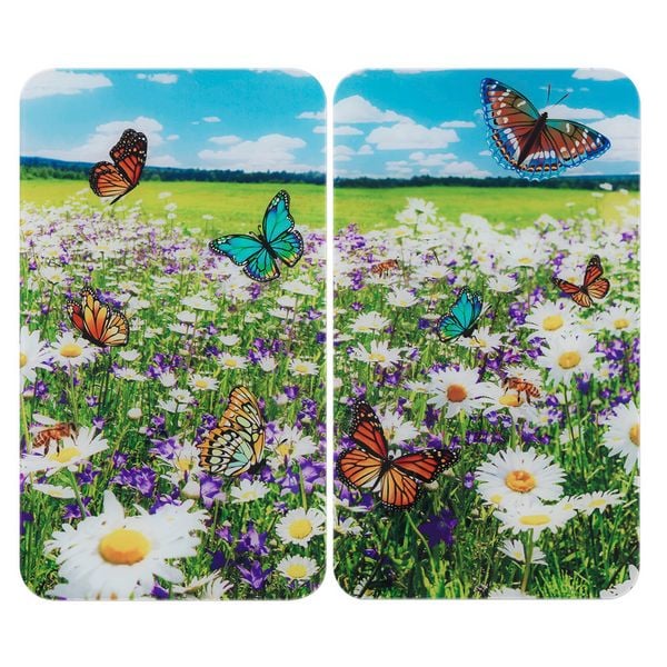 Herdabdeckplatte Universal Mod. Sommerwiese, 2er Set, für alle Herdarten geeignet