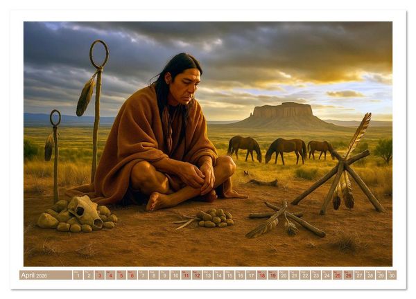 Produktbild: Spiritual Native American (Wall Calendar 2026 DIN A3 landscape), CALVENDO 12 Month Wall Calendar