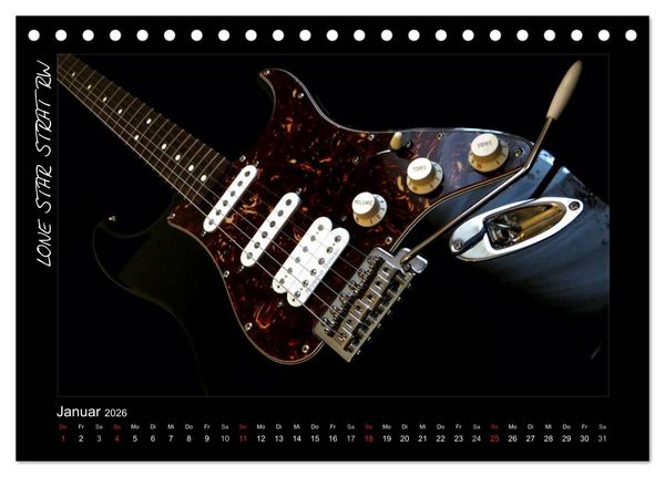 Produktbild: ROCKGITARREN in Szene gesetzt (Tischkalender 2026 DIN A5 quer), CALVENDO Monatskalender