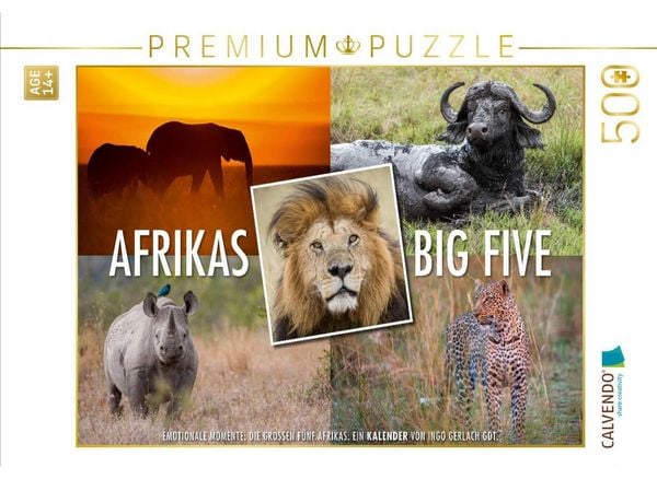 CALVENDO Puzzle Ein Motiv aus dem Kalender Emotionale Momente: Afrikas Big Five / CH-Version | 500 Teile Lege-Größe 48 × 36 cm Foto-Puzzle für Erwachsene