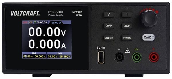 Produktbild: VOLTCRAFT DSP-6010 Labornetzger&auml;t, einstellbar 0 - 60 V 0 - 10 A 300 W USB 2.0 Buchse A fernsteuerbar Anzahl Ausg&auml;nge 1 x