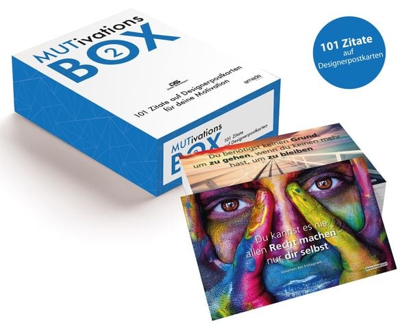 Produktbild: MUTivationsbox 2 - 101 Zitate auf Designerpostkarten für deine Motivation