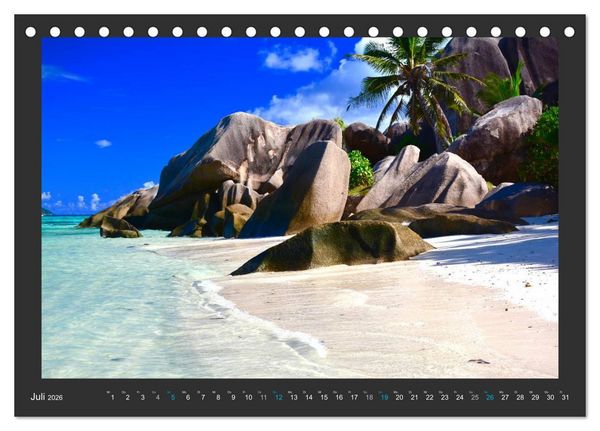 Produktbild: Seychellen - Der Garten Eden im Indischen Ozean (Tischkalender 2026 DIN A5 quer), CALVENDO Monatskalender