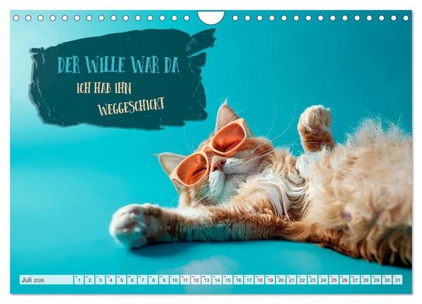 Produktbild: MORGENMUFFEL M&uuml;rrische Weisheiten (Wandkalender 2026 DIN A4 quer), CALVENDO Monatskalender
