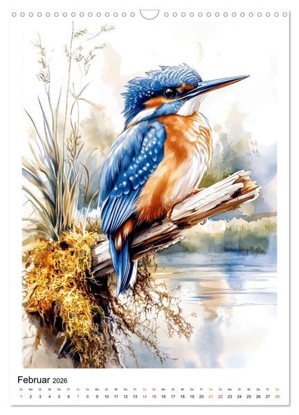 Produktbild: V&ouml;gel - gefiederte Freunde in Wald und Feld (Wandkalender 2026 DIN A3 hoch), CALVENDO Monatskalender