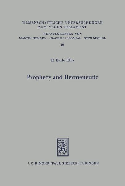 Produktbild: Prophecy and Hermeneutic in Early Christianity