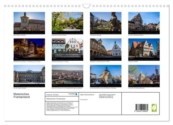 Produktbild: Malerisches Frankenland (Wandkalender 2026 DIN A3 quer), CALVENDO Monatskalender