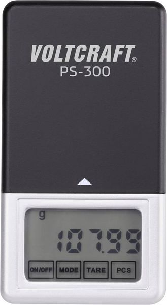 Produktbild: VOLTCRAFT PS-200 Taschenwaage VC-8912595 W&auml;gebereich (max.) 200 g Ablesbarkeit 0.01 g batteriebetrieben Schwarz, Silber