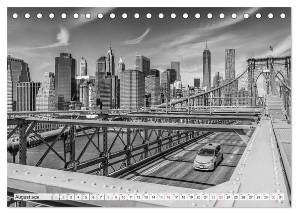 Produktbild: BROOKLYN BRIDGE Das Wahrzeichen von New York City (Tischkalender 2026 DIN A5 quer), CALVENDO Monatskalender