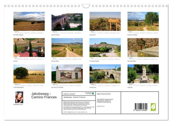 Produktbild: Jakobsweg - Camino Frances (Wandkalender 2026 DIN A3 quer), CALVENDO Monatskalender