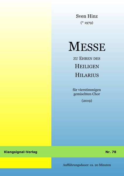 Messe des Heiligen Hilarius, Taschenbuch von Sven Hinz, BoD - Books on Demand, 9790700425005