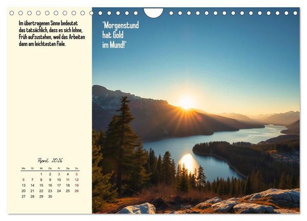 Produktbild: Illustrierte deutsche Redewendungen mit ihrer Bedeutung (Wandkalender 2026 DIN A4 quer), CALVENDO Monatskalender