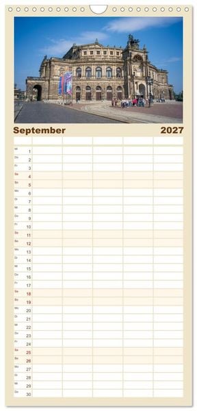 Produktbild: Familienplaner 2027 - Dresden - Sachsens Perle an der Elbe mit 5 Spalten (Wandkalender, 21 x 45 cm) CALVENDO