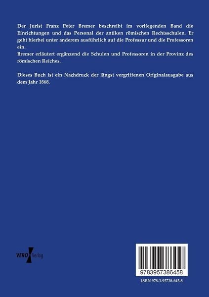 Produktbild: Die Rechtslehrer und Rechtsschulen im r&ouml;mischen Kaiserreich
